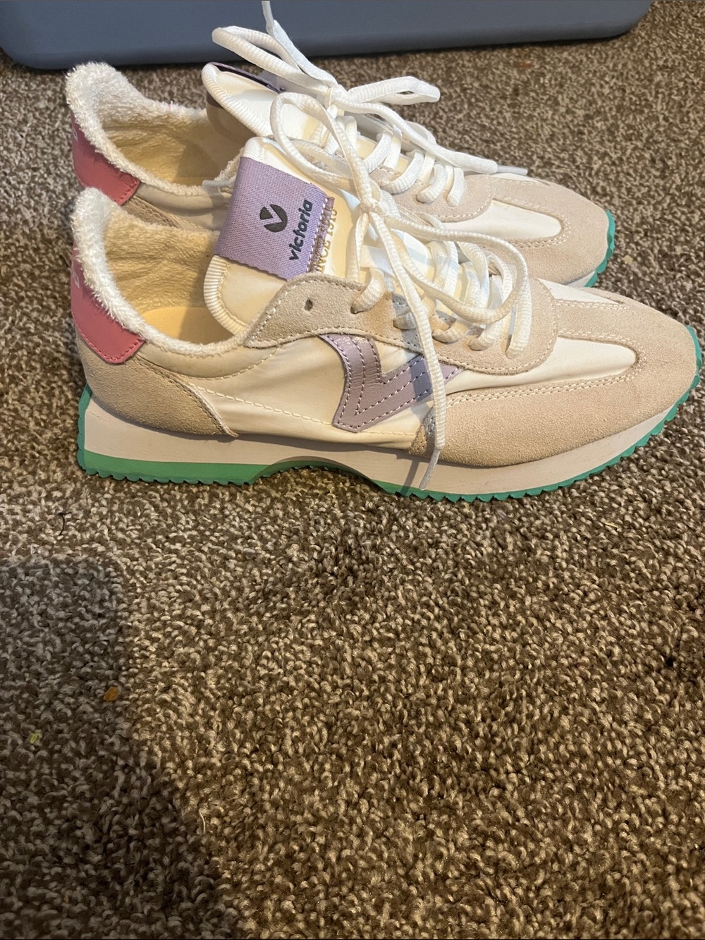 Victoria Cosmos Retro Mulitcolor Suede Nylon Sneakers SZ 39